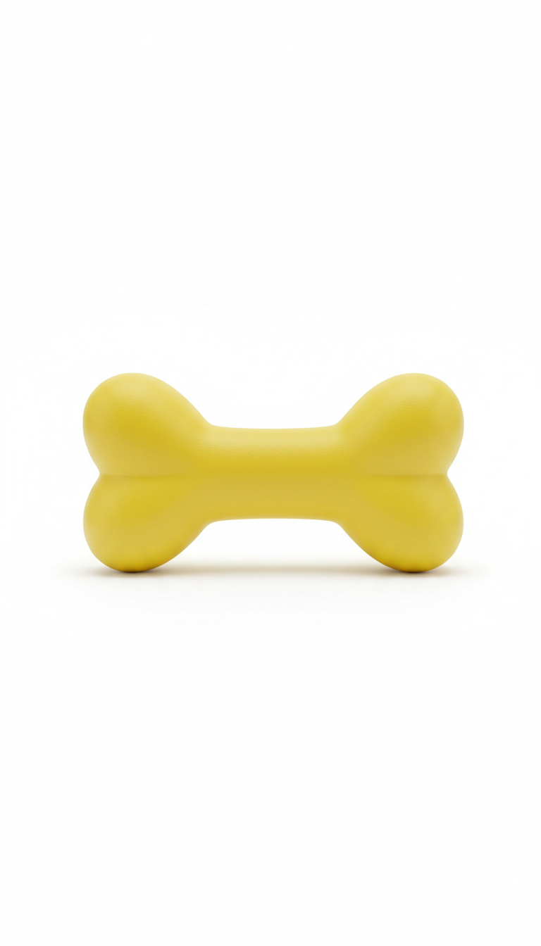 Sunny Yellow Squeaky Bone Dog Toy