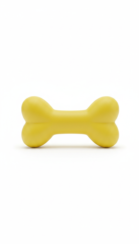 Sunny Yellow Squeaky Bone Dog Toy