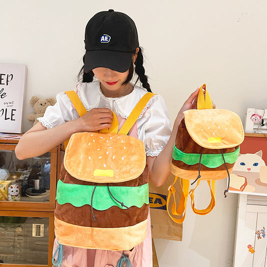 Women's Fashion Hamburger Style Simulation Backpack